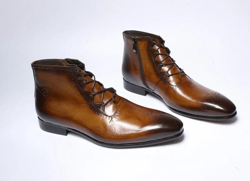FC Men's Handmade Genuine Leather Ankle Boots