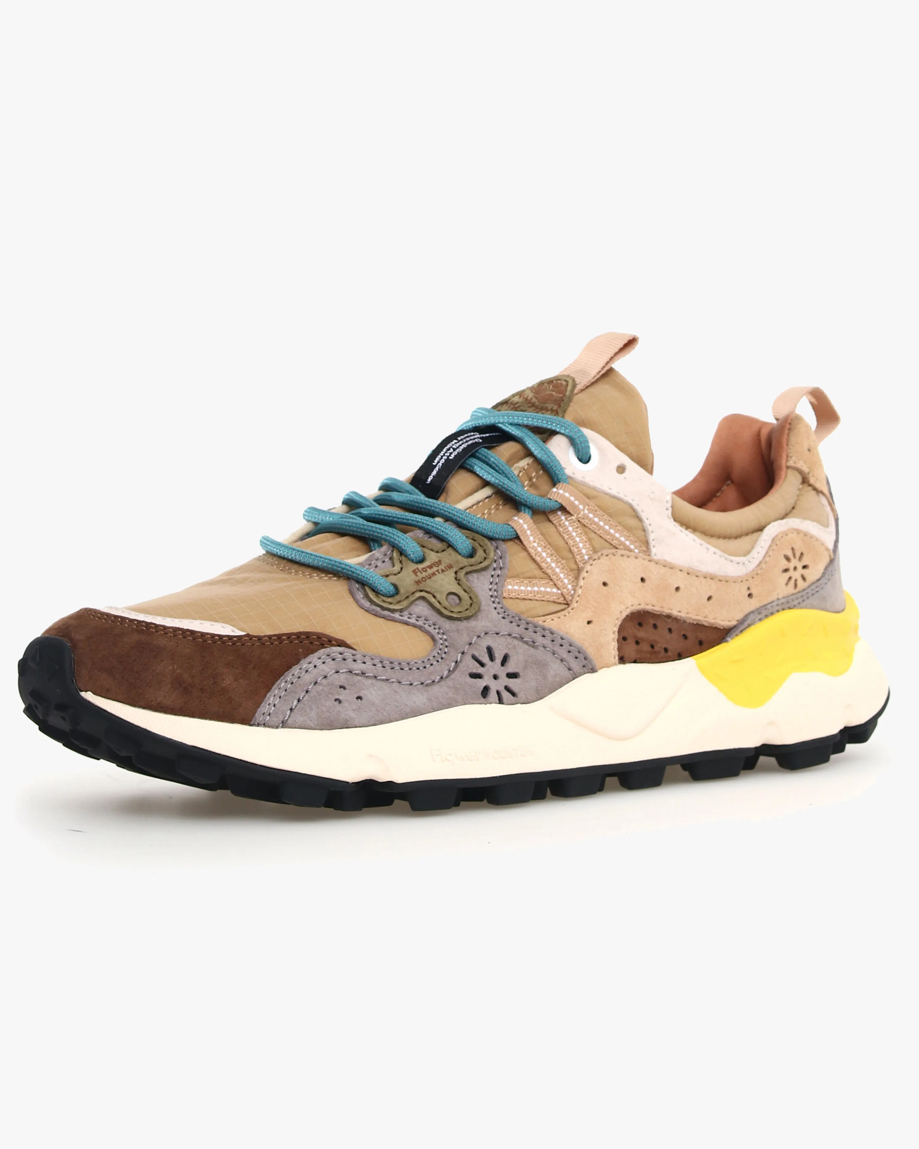 Flower Mountain Yamano 3 Suede & Nylon Ripstop - Brown / Grey
