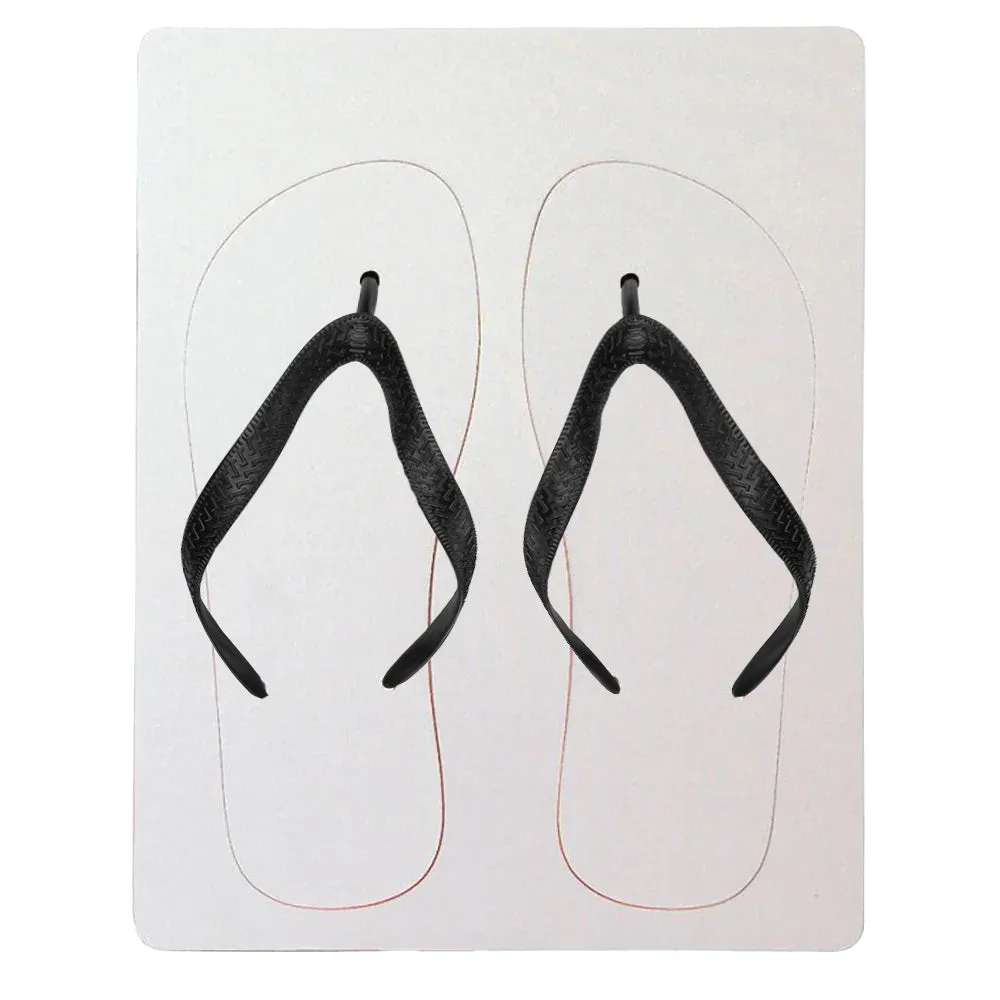 FULL CARTON - 20 x Flip Flops - Adult Size - Black Straps - Large