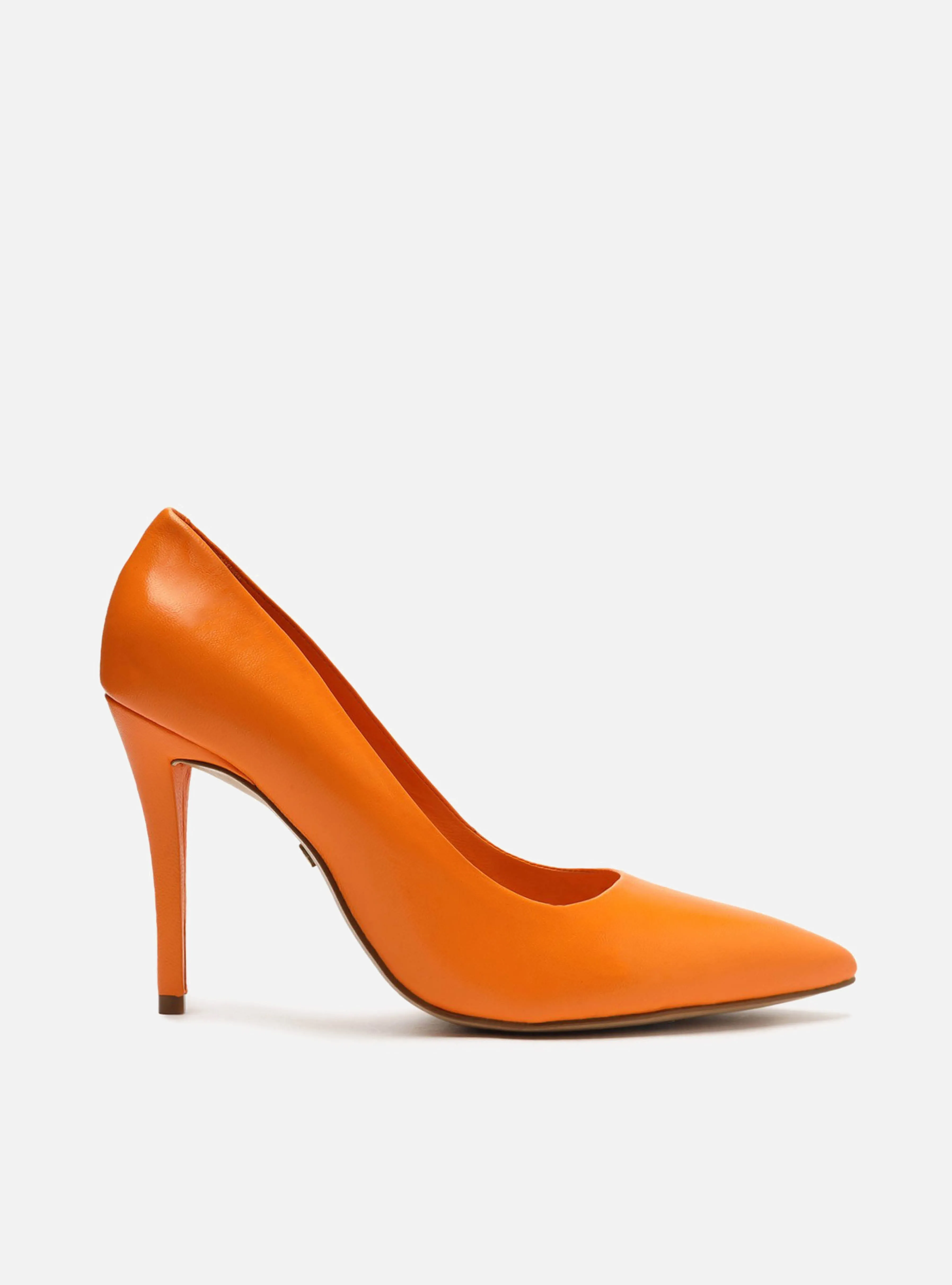 Gabriella High Stiletto Pump | Orange Leather
