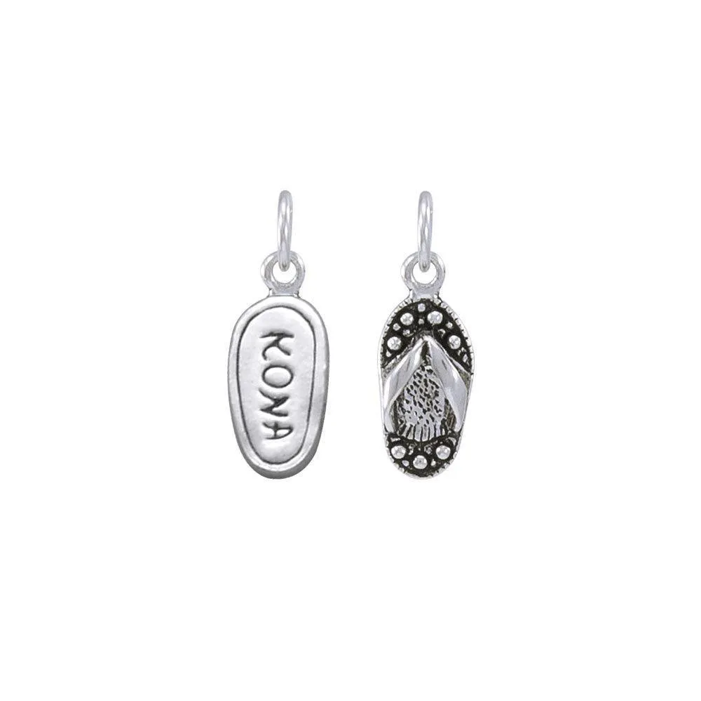 Kona Island Silver Flip Flops Charm TC1021