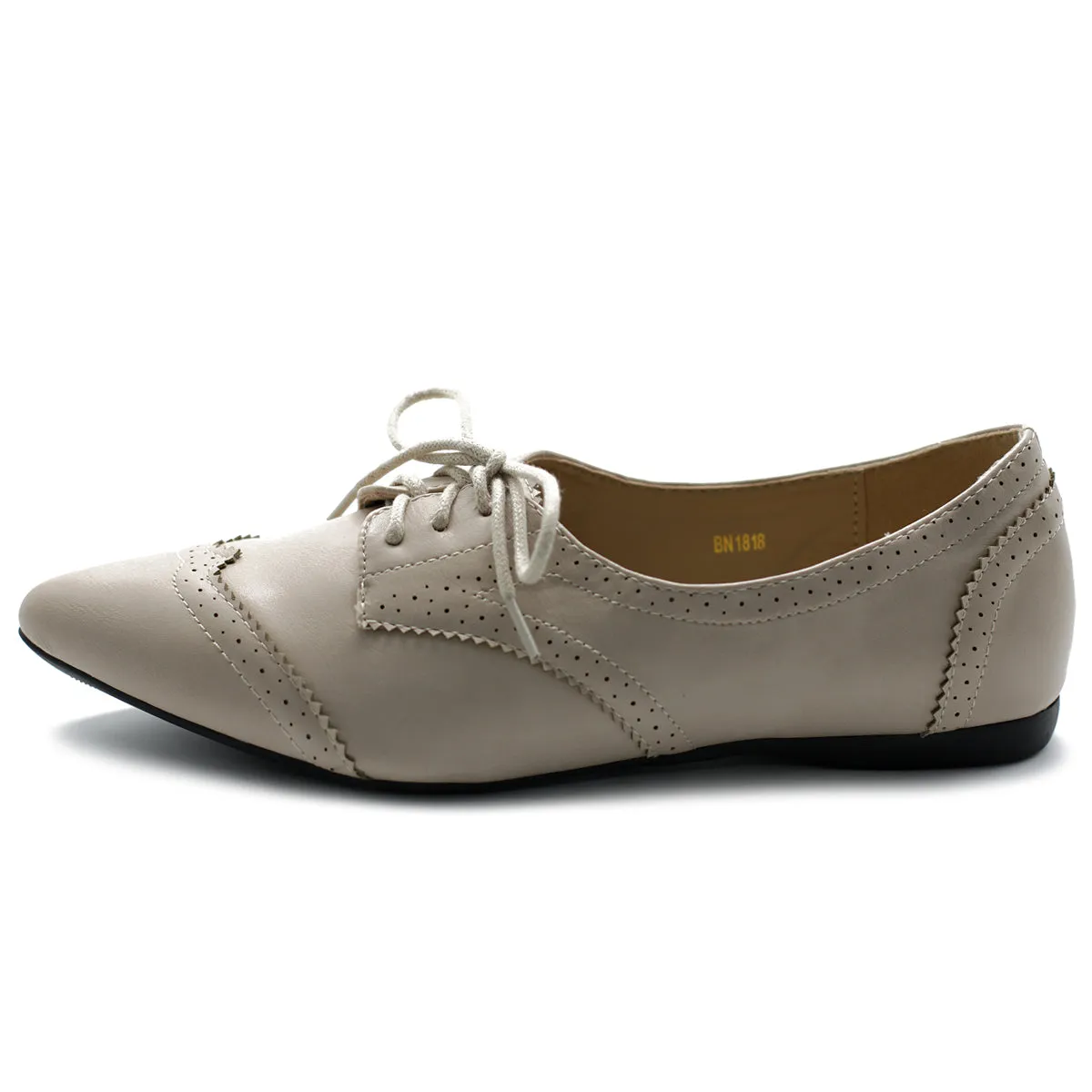 Ollio Women's Ballet Shoe Flat Enamel Pointed Toe Oxford