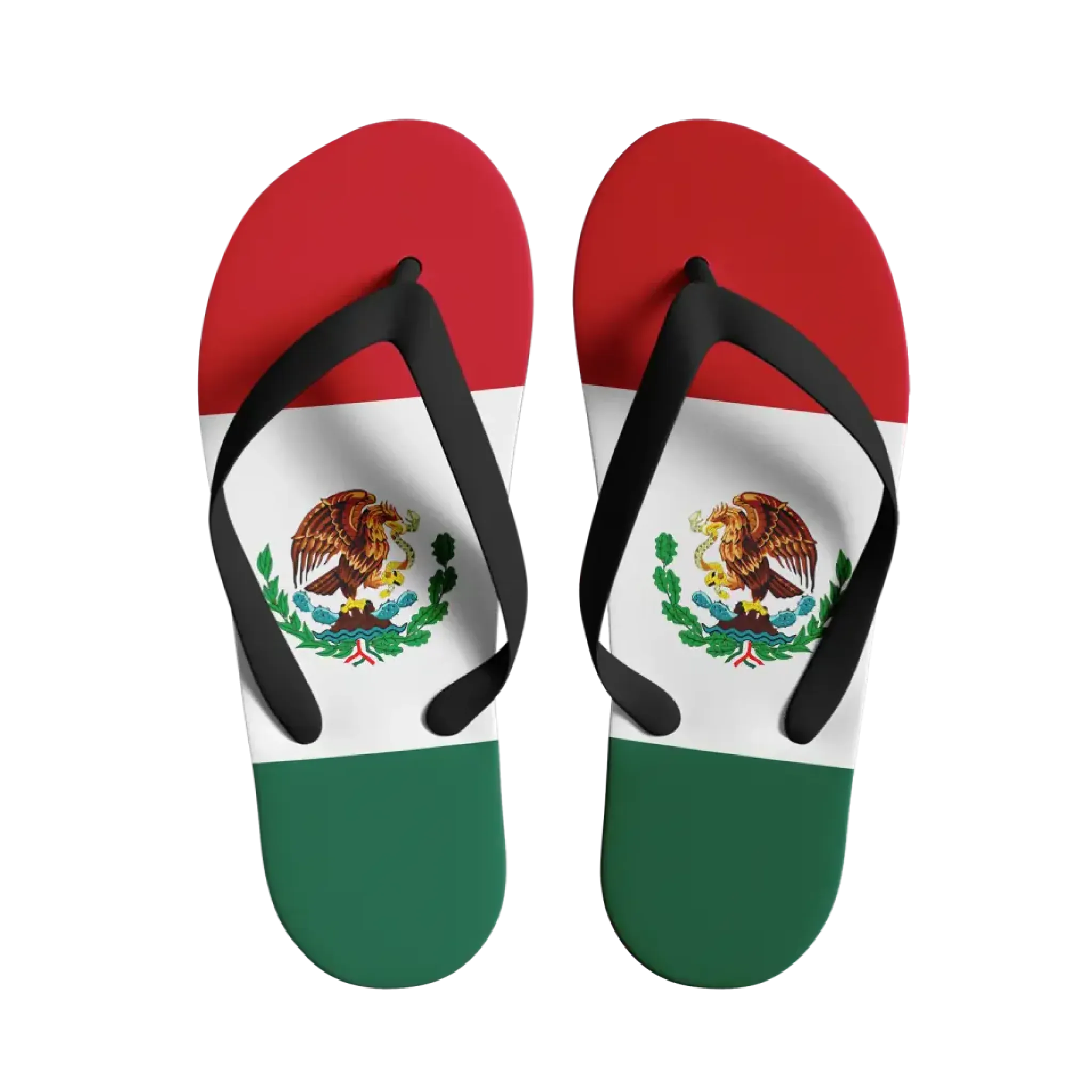 Personalized Mexican Heritage Pride Flip Flop, Custom Printed Flag Flip Flop, Mexico Design Slippers