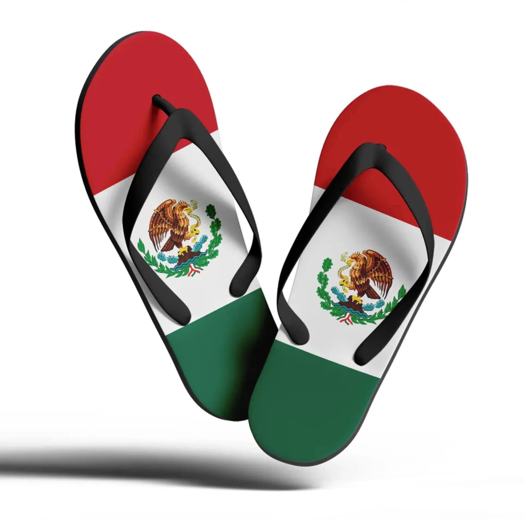Personalized Mexican Heritage Pride Flip Flop, Custom Printed Flag Flip Flop, Mexico Design Slippers