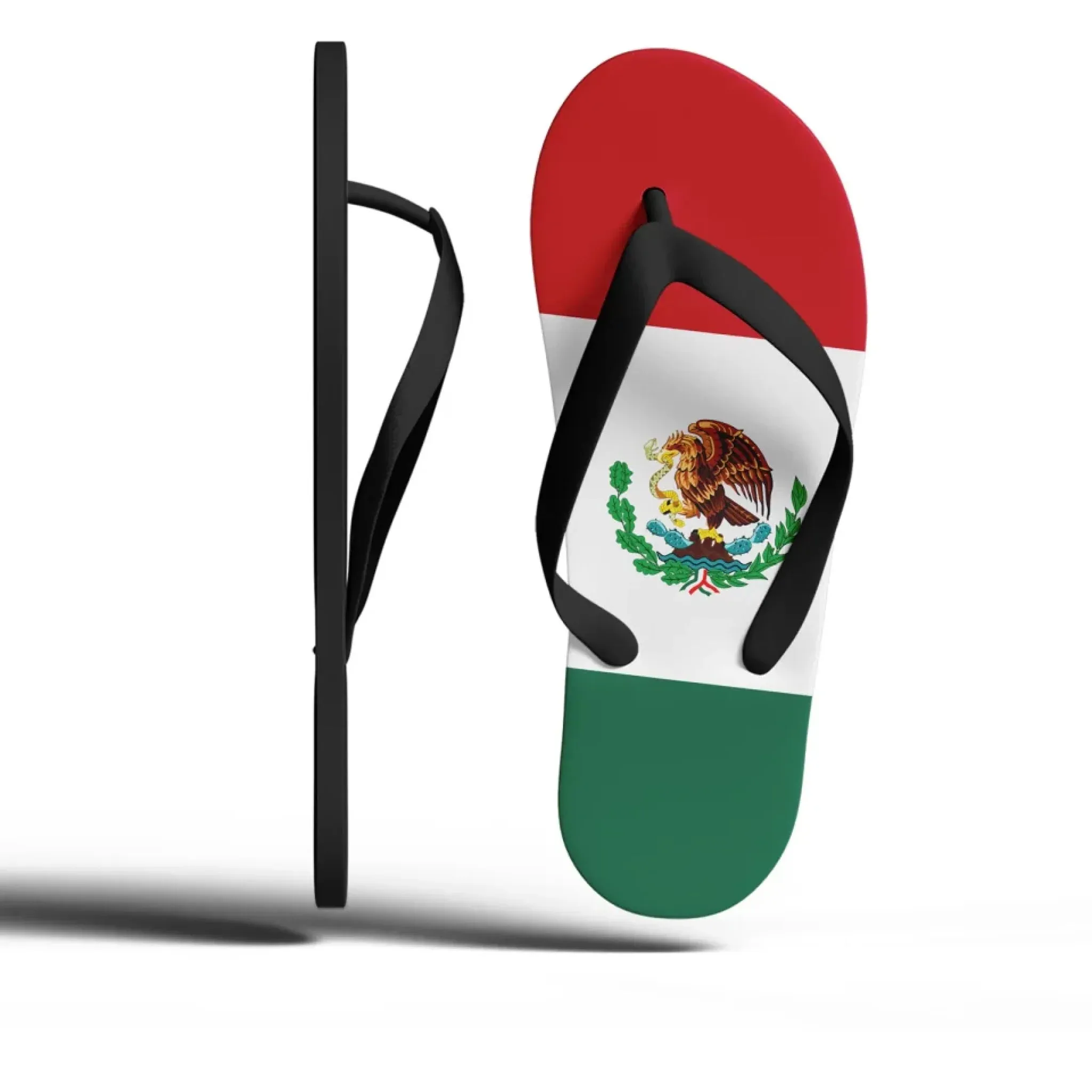 Personalized Mexican Heritage Pride Flip Flop, Custom Printed Flag Flip Flop, Mexico Design Slippers