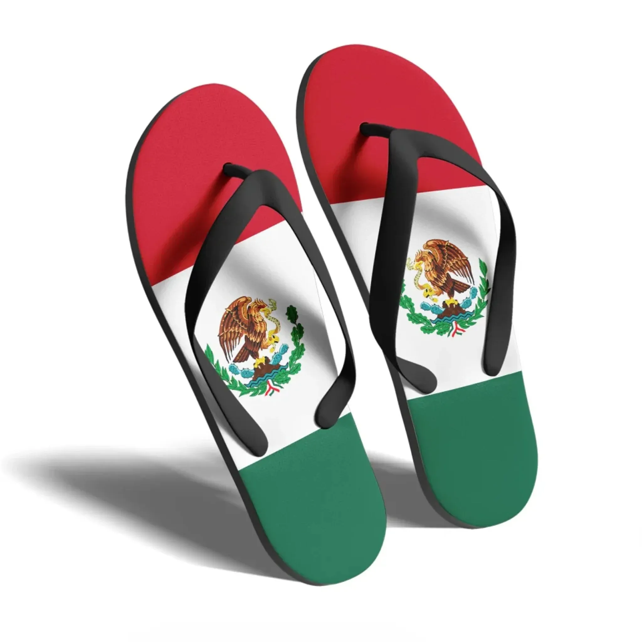 Personalized Mexican Heritage Pride Flip Flop, Custom Printed Flag Flip Flop, Mexico Design Slippers