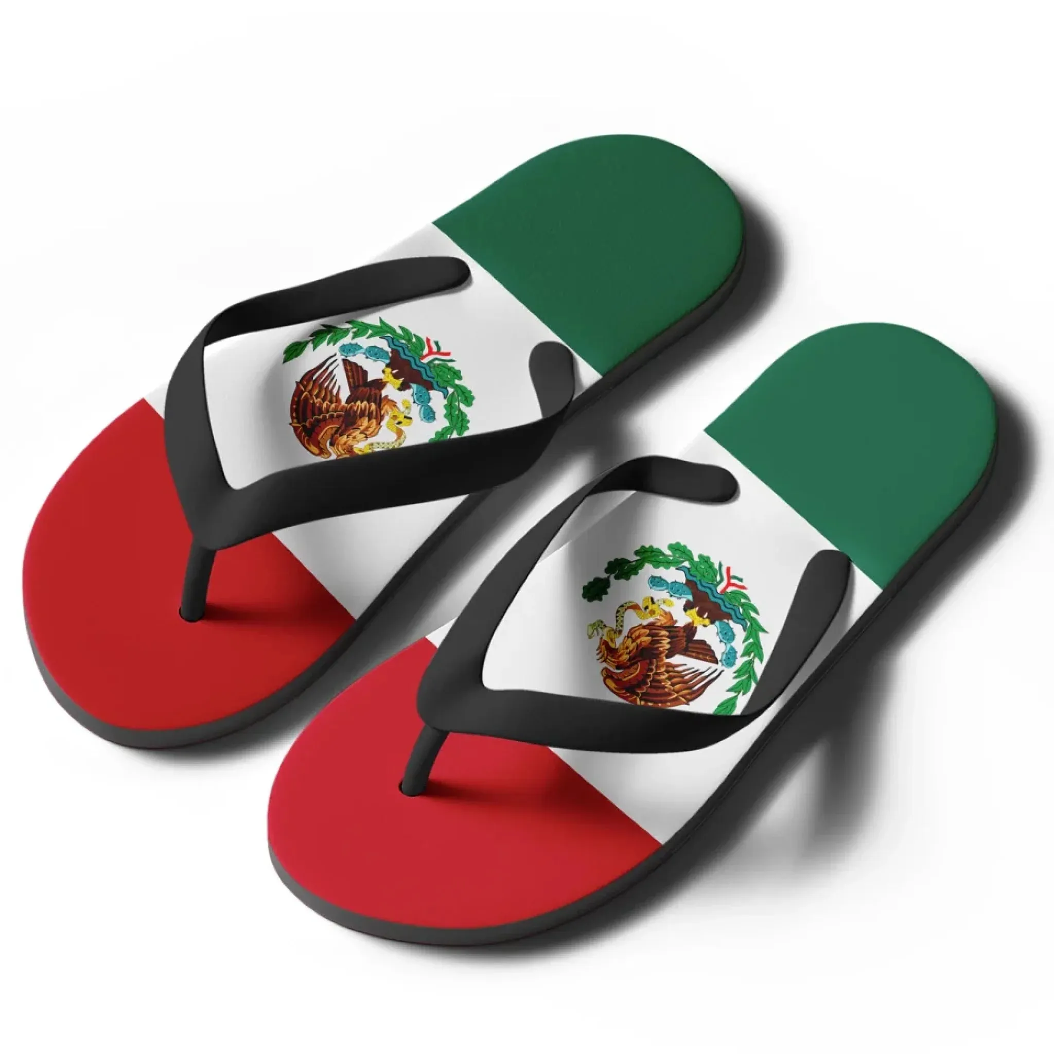 Personalized Mexican Heritage Pride Flip Flop, Custom Printed Flag Flip Flop, Mexico Design Slippers