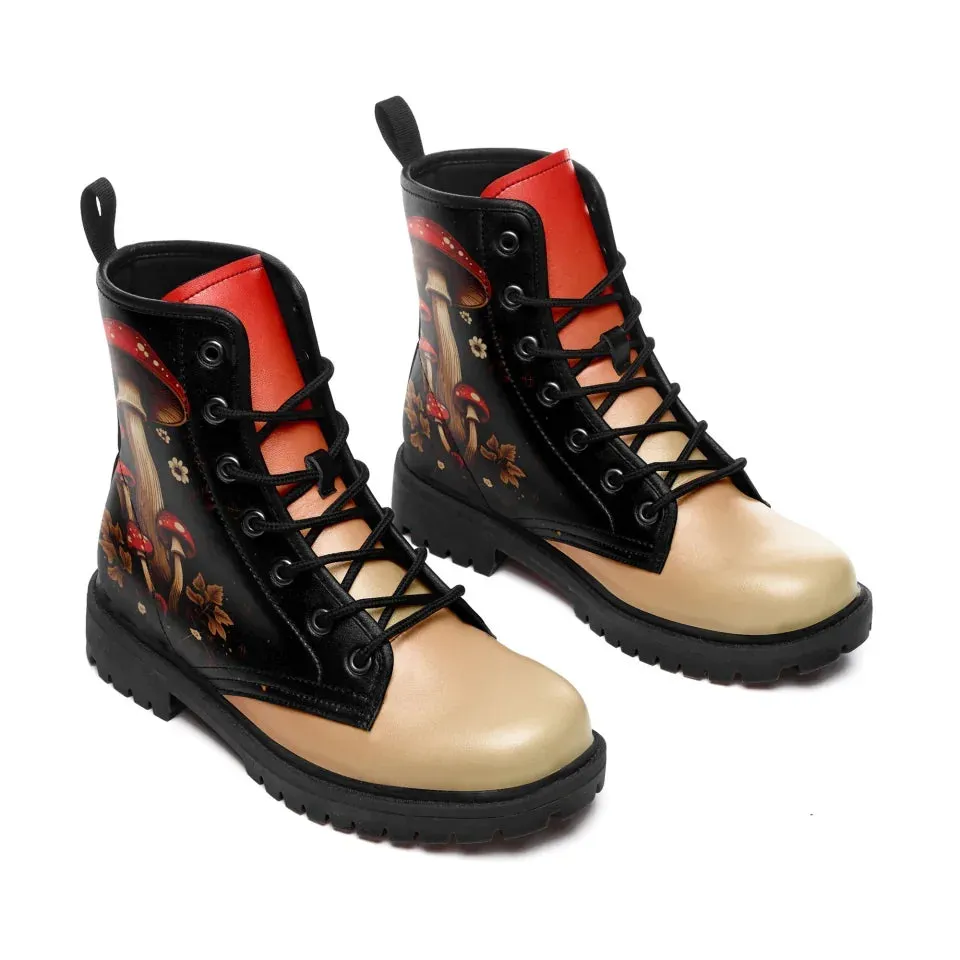 Personalized Mushroom Galaxy Boots, Custom Starry Night-Themed Winter Shoes for Women and Men