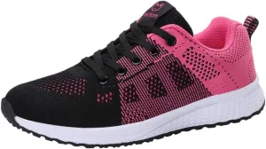 Womens Sneakers Air Cushion Running Shoes Lace Up Tennis Shoes Womens Mesh Dressy Casual Shoes Men's Fashion Sneakers Red Tennis Shoe Trainers Shoe