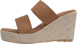 Womens Wedge Sandals Wide Width Platform Espadrille Heels Open Toe Strappy Slip On Casual Summer Slide Shoes Summer Outdoor Beach Sandals